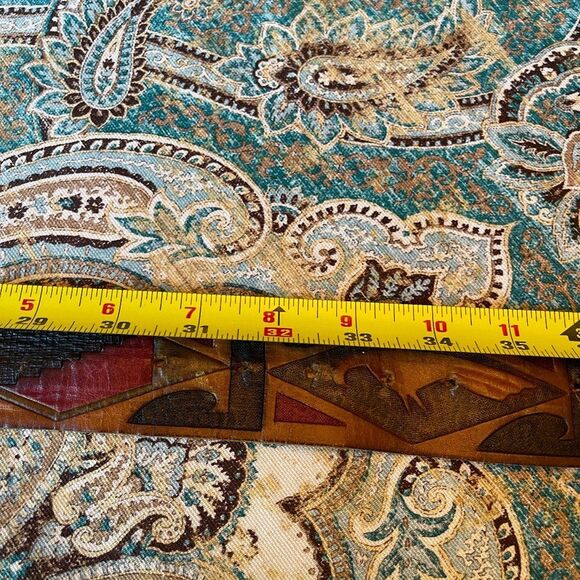 Tooled Leather Boho Southwest Belt Stained Multicolor Silvertone Buckle Vintage main image 5